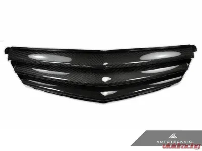 AutoTecknic Replacement Carbon Fiber Front Grille Mercedes-Benz W204 C-Class Sedan 2008-2013 - ATK-MB-0168-CF