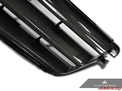 AutoTecknic Replacement Carbon Fiber Front Grille Mercedes-Benz W204 C-Class Sedan 2008-2013 - ATK-MB-0168-CF