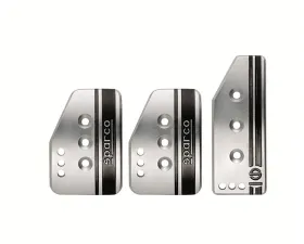 Sparco Silver Settanta Driving Pedal Set for Manual Transmissions | Short Accelerator