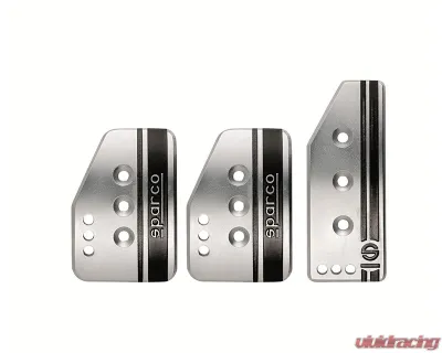 Sparco Silver Settanta Driving Pedal Set for Manual Transmissions | Short Accelerator - 037879IT01
