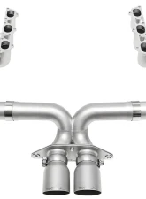 Soul Catted Exhaust System w/ 4" Slash Cut Brushed Tips Porsche 992 GT3 2022+                                     - POR.992GT3.RES.SLT4BR - Image 2