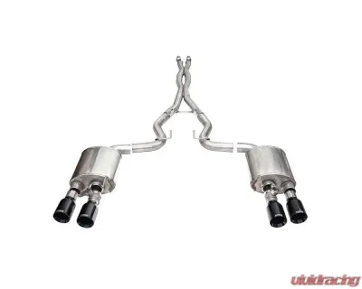 Corsa 24-24 Ford Mustang Dark Horse 5.0L 3in Dual Rear Cat-Back w/Twin 4.5in Black PVD StraightTips - 21266BLK