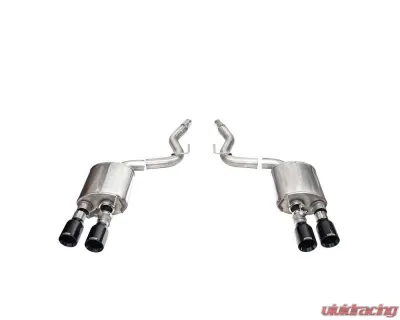 Corsa 2024+ Ford Mustang Dark Horse 5.0L 3in Dual Rear Axle-Back w/Twin 4.5in Black PVD Straight Tip - 21268BLK