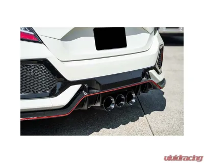 Corsa 2017-2021 Honda Civic Type R Xtreme Cat-Back Tri Rear Exit with 4.5in Black Pro-Series Tips - 21303BLK