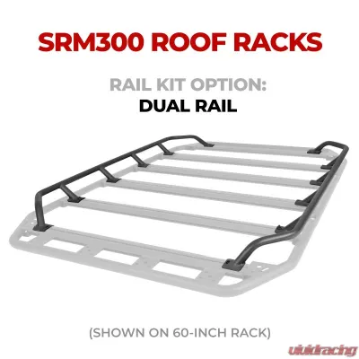 Go Rhino SRM300  Quad Overland Rail Kit for 60" Long x 40" Wide Rack - Rails only - 5933064T