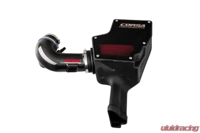 Corsa Black Carbon Fiber Closed Box Air Intake w/ DryTech 3D No Oil Ford Mustang GT 5.0L V8 2018-2023 - 44007D