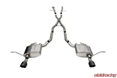 Corsa 2.5" Xtreme Dual Rear Exit Catback w/ 4.5" Black PVD Single Tips Jeep Grand Cherokee 5.7L 2011-2021 - 21187BLK