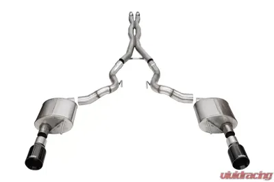 Corsa 3" Xtreme Catback w/ 4.5" Black PVD Straight Cut Flat Tips Ford Mustang GT Convertible 2024 - 21271BLK