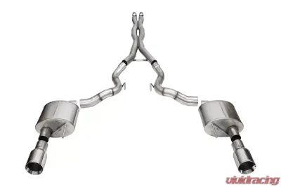 Corsa 3" Xtreme Catback w/ 4.5" Polished Straight Cut Flat Tips Ford Mustang GT Convertible 2024 - 21271