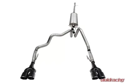 Corsa 3" Sport Dual Rear Exit Catback w/ 4" Black Powder Coat Twin Tip Chevrolet Silverado ZR2 1500 | GMC Sierra AT4X 1500 2022-2024 - 21238BPC