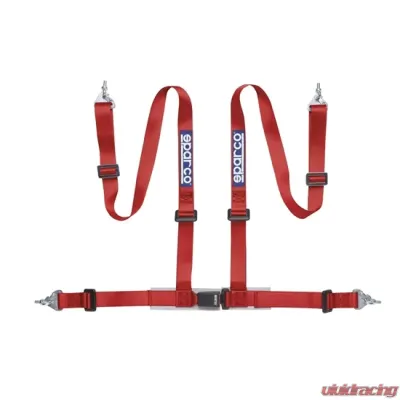 Sparco 2-Inch Tuner 4-Point Snap-In Harness Red - 04604BM1RS