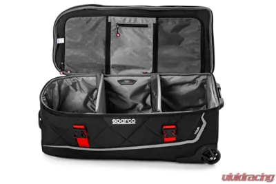 Sparco Black/Silver Tour Rolling Duffle Bag - 016437NRSI