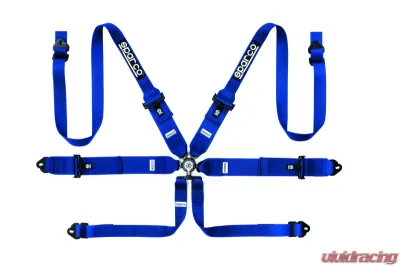 Sparco 6 Point Harness 3 to 2in Hans Steel - 04818RH1AZ