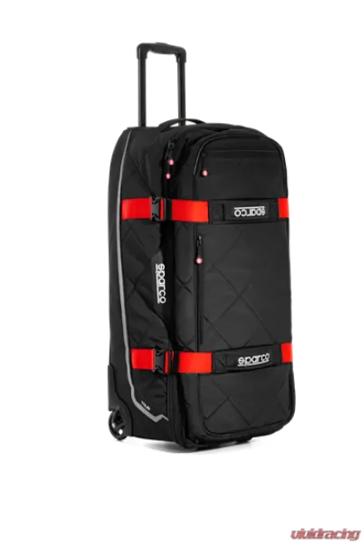 Sparco Black/Red Tour Rolling Duffle Bag - 016437NRRS
