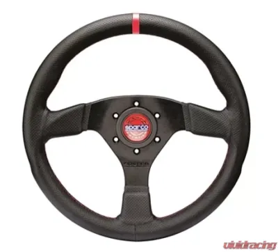 Sparco R383 Champion Steering Wheel Black Stitching Black - 015R383PLUNNR