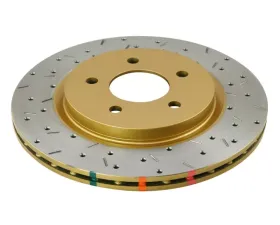 DBA Rear Cross Drilled & Slotted 4000 XS HD Series Rotor w/Gold Hat Ford Mustang GT 05-13