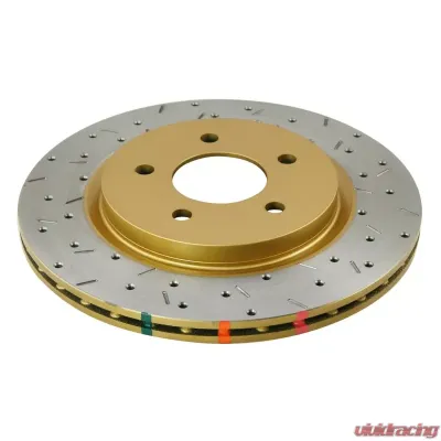 DBA Rear Cross Drilled & Slotted 4000 XS HD Series Rotor w/Gold Hat Ford Mustang GT 05-13 - 42114XS