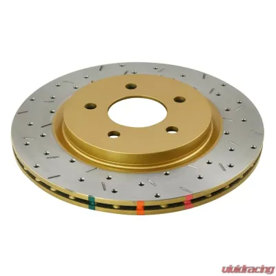 DBA Rear Cross Drilled & Slotted 4000 XS HD Series Rotor w/Gold Hat Ford Mustang GT 05-13 - 42114XS