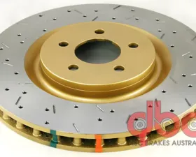 DBA Front Single 4000 Series XS Premium Cross-Drilled & Slotted Ford Mustang GT V8 Shelby 05-10