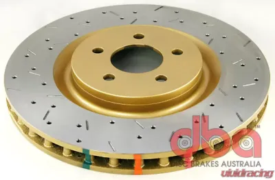 DBA Front Single 4000 Series XS Premium Cross-Drilled & Slotted Ford Mustang GT V8 Shelby 05-10 - 42124XS