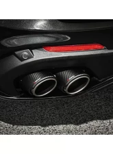 Akrapovic Slip-On Line with Titanium | Carbon Fiber Tips Alfa Romeo Stelvio Quadrifoglio 2017-2021                                     - S-AR/TI/6H - Image 3