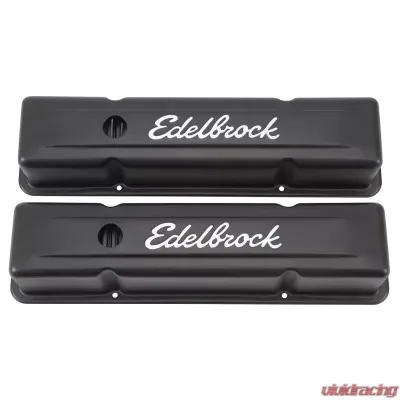 Edelbrock Valve Cover Signature Series Chevrolet 1959-1986 262-400 CI V8 Tall Black - 4643