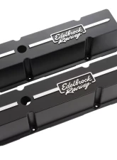 Edelbrock Valve Cover Racing Series Chevrolet 1959-1986 262-400 CI V8 Tall Black                                     - 41643 - Image 5