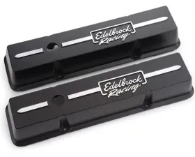 Edelbrock Valve Cover Racing Series Chevrolet 1959-1986 262-400 CI V8 Low Black