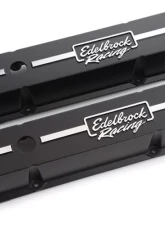 Edelbrock Valve Cover Racing Series Chevrolet 1959-1986 262-400 CI V8 Low Black                                     - 41633 - Image 2