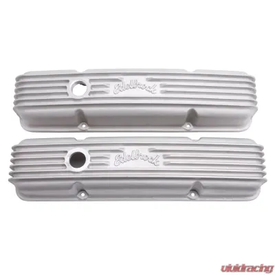 Edelbrock Valve Cover Classic Series Chevrolet 1959-1986 262-400 CI V8 w/ Oil Fill Hole Satin - 41449