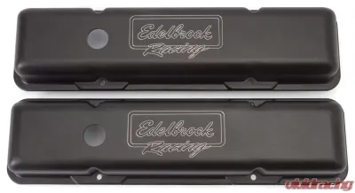 Edelbrock Valve Cover Victor Series Chevrolet 1959-1986 262-400 CI V8 Low Black - 41713