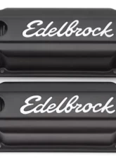 Edelbrock Valve Cover Signature Series Chevrolet 1959-1986 262-400 CI V8 Tall Black                                     - 4643 - Image 2