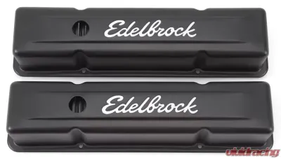 Edelbrock Valve Cover Signature Series Chevrolet 1959-1986 262-400 CI V8 Tall Black - 4643