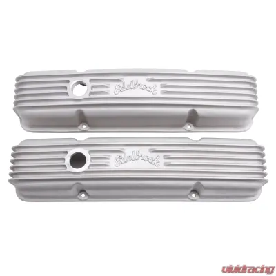 Edelbrock Valve Cover Classic Series Chevrolet 1959-1986 262-400 CI V8 w/ Oil Fill Hole Satin - 41449