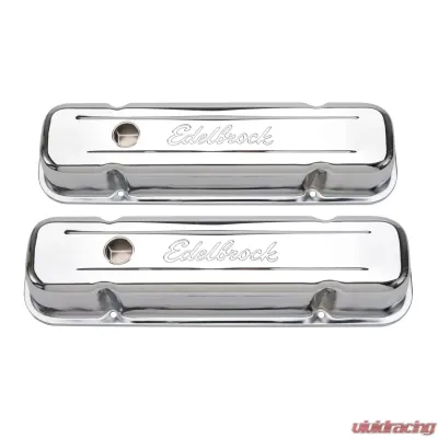 Edelbrock Valve Cover Signature Series Pontiac 1962-1979 301-455 CI V8 Tall Chrome - 4457