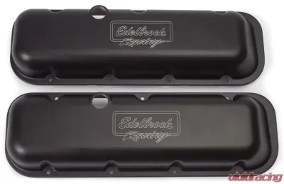 Edelbrock Valve Cover Victor Series Chevrolet 1965 and Later 396-502 V8 Low Black - 41813