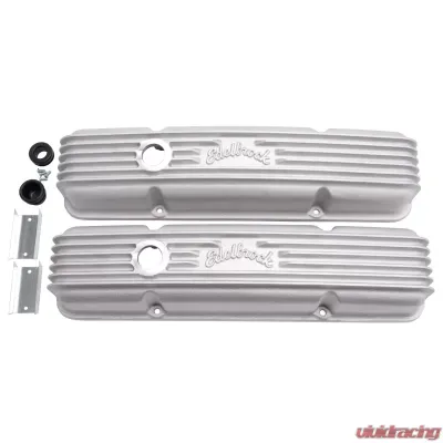 Edelbrock Valve Cover Classic Series Chevrolet 1959-1986 262-400 CI V8 w/ Breather Holes Satin - 41439