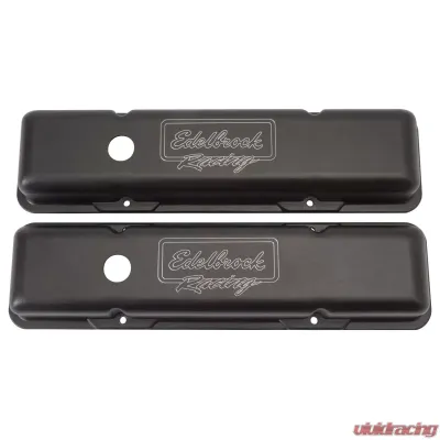 Edelbrock Valve Cover Victor Series Chevrolet 1959-1986 262-400 CI V8 Low Black - 41713