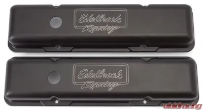 Edelbrock Valve Cover Victor Series Chevrolet 1959-1986 262-400 CI V8 Low Black - 41713
