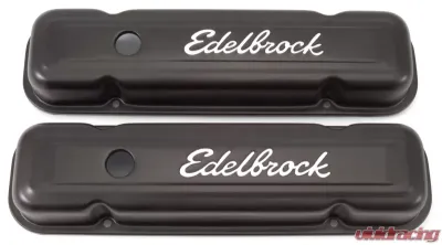Edelbrock Valve Cover Signature Series Pontiac 1962-1979 301-455 CI V8 Low Black - 4453
