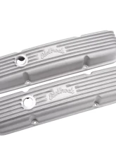 Edelbrock Valve Cover Classic Series Chevrolet 1959-1986 262-400 CI V8 w/ Breather Holes Satin                                     - 41439 - Image 9