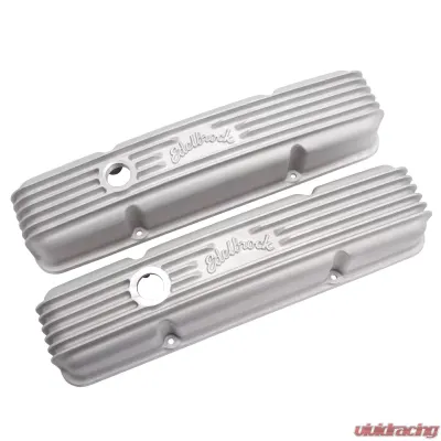 Edelbrock Valve Cover Classic Series Chevrolet 1959-1986 262-400 CI V8 w/ Oil Fill Hole Satin - 41449