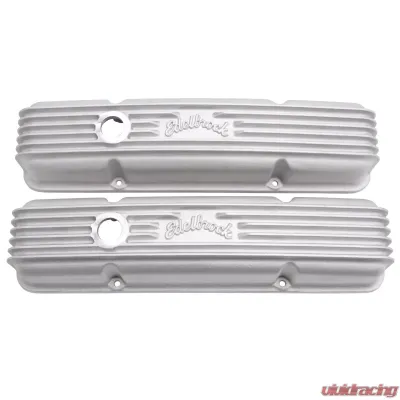 Edelbrock Valve Cover Classic Series Chevrolet 1959-1986 262-400 CI V8 w/ Breather Holes Satin - 41439