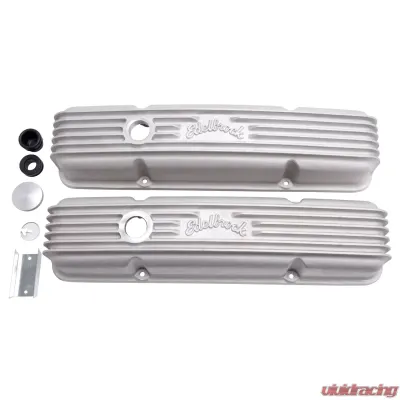 Edelbrock Valve Cover Classic Series Chevrolet 1959-1986 262-400 CI V8 w/ Oil Fill Hole Satin - 41449