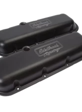 Edelbrock Valve Cover Victor Series Chevrolet 1965 and Later 396-502 V8 Low Black                                     - 41813 - Image 6