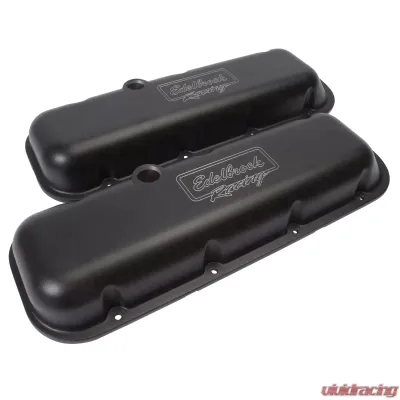 Edelbrock Valve Cover Victor Series Chevrolet 1965 and Later 396-502 V8 Low Black - 41813