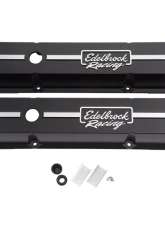 Edelbrock Valve Cover Racing Series Chevrolet 1959-1986 262-400 CI V8 Low Black                                     - 41633 - Image 3