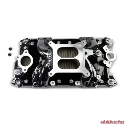Edelbrock Chevy Small Block Performer RPM AIR-Gap Intake Manifold Black Plasma Finish - 7501-BP