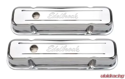 Edelbrock Valve Cover Signature Series Pontiac 1962-1979 301-455 CI V8 Tall Chrome - 4457