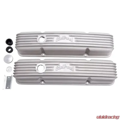 Edelbrock Valve Cover Classic Series Chevrolet 1959-1986 262-400 CI V8 w/ Oil Fill Hole Satin - 41449